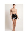 Jupe noire en simili cuir avec zip Lara