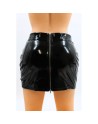 Jupe noire en simili cuir avec zip Lara