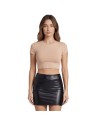 Jupe noire en simili cuir mat Sifia