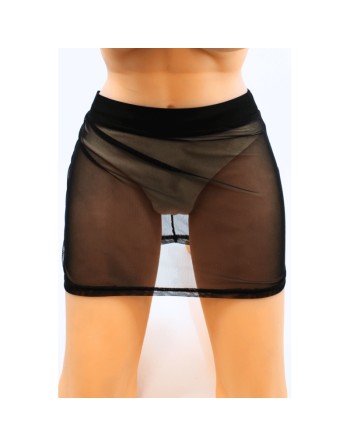 Jupe noire en résille transparente Maya