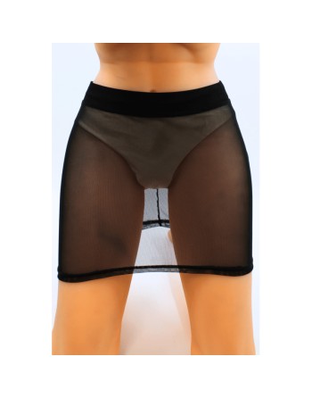 Jupe noire en résille transparente Maya