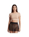 Mini jupe noire en résille transparente Stella