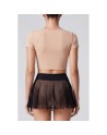 Mini jupe noire en résille transparente Stella