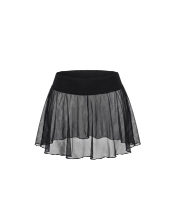 Mini jupe noire en résille transparente Stella