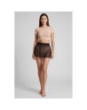 Mini jupe noire en résille transparente Stella