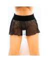 Mini jupe noire en résille transparente Stella