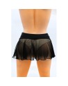 Mini jupe noire en résille transparente Stella