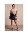 Jupe courte simili cuir noir Paula