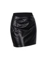Jupe courte simili cuir noir Paula