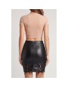 Jupe longue simili cuir noir Paloma