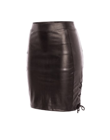Jupe longue simili cuir noir Paloma