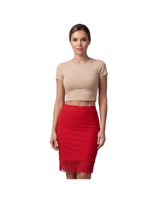 Jupe longue rouge Maria
