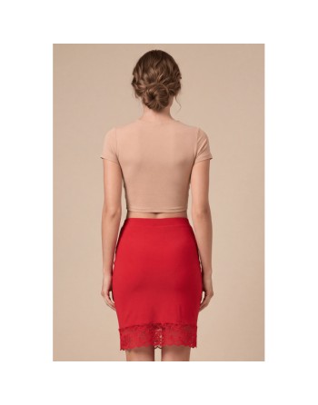 Jupe longue rouge Maria