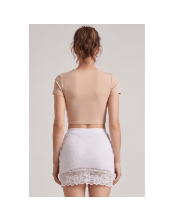 Jupe courte blanche Camélia