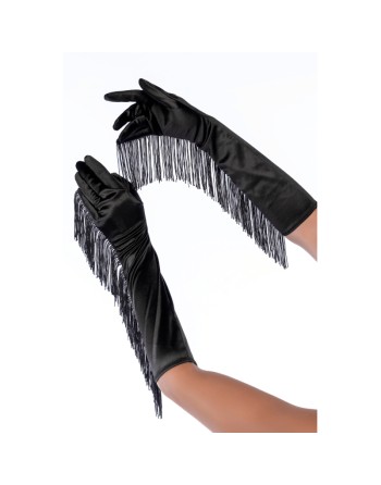 Une paire de gants noirs avec franges - Mapalé