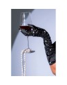 Une paire de gants satinés noirs avec strass - Mapalé