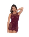 Robe en résille couleur cerise 