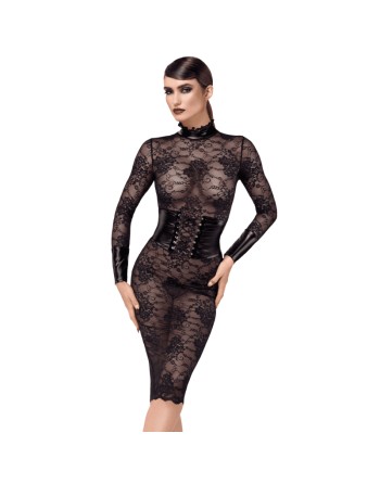 F375 Noirelle Robe corset mi-longue en dentelle