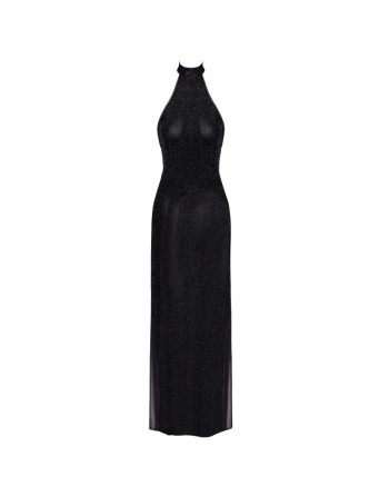 F372 Onyx Robe longue à deux fentes