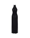F372 Onyx Robe longue à deux fentes