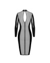 F371 Luxuria robe mi-longue cristal transparente