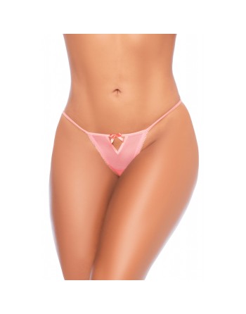 Nuisette résille rose imprimé floral et string 