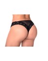 String dentelle et fine résille noire 