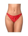 String sexy rouge en dentelle avec chaînes 