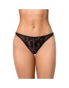 String sexy noir en dentelle avec chaînes 