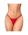 String rouge classique en dentelle 