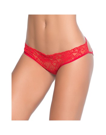 Culotte ouverte rouge ornements façon cage 