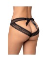 Culotte noire ouverte en dentelle 