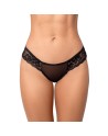 Culotte noire ouverte en dentelle 