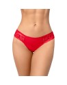 Culotte rouge ouverte en dentelle 