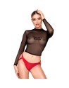 F389 Top transparent noir