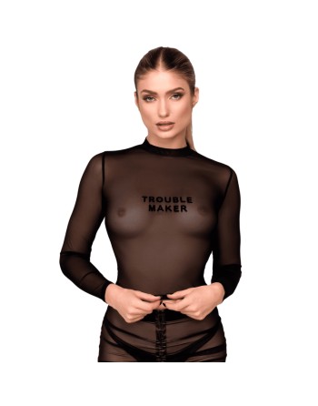 F389 Top transparent noir