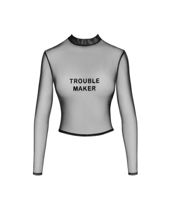 F389 Top transparent noir
