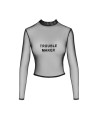 F389 Top transparent noir