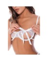 Ensemble 4 pièces en dentelle à cils blanche 