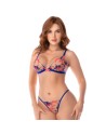 Ensemble lingerie bleu et rose brodé avec lignes épurées – Mapalé