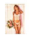 Ensemble bustier blanc en dentelle avec porte-jarretelles – Mapalé