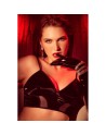 Ensemble lingerie noir effet wetlook et maille transparente – Mapalé
