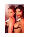 Ensemble lingerie noir ouvert avec franges scintillantes – Mapalé
