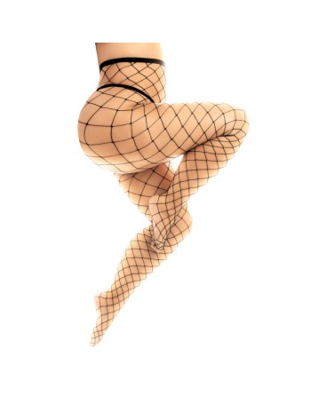 Collant grande taille large maille noire 