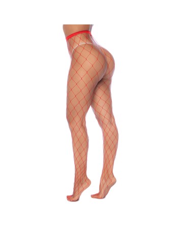Collant large maille rouge 