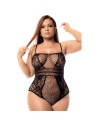 Body grande taille résille noire 