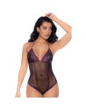 Body noir et violet et mitaines amovibles 