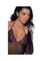 Body noir et violet et mitaines amovibles 