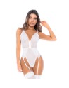 Body blanc avec jarretelles intégrées 