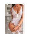 Body blanc avec jarretelles intégrées 